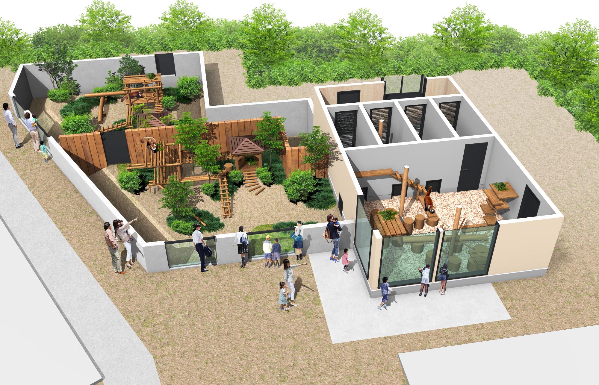 レッサーパンダ舎鳥観図