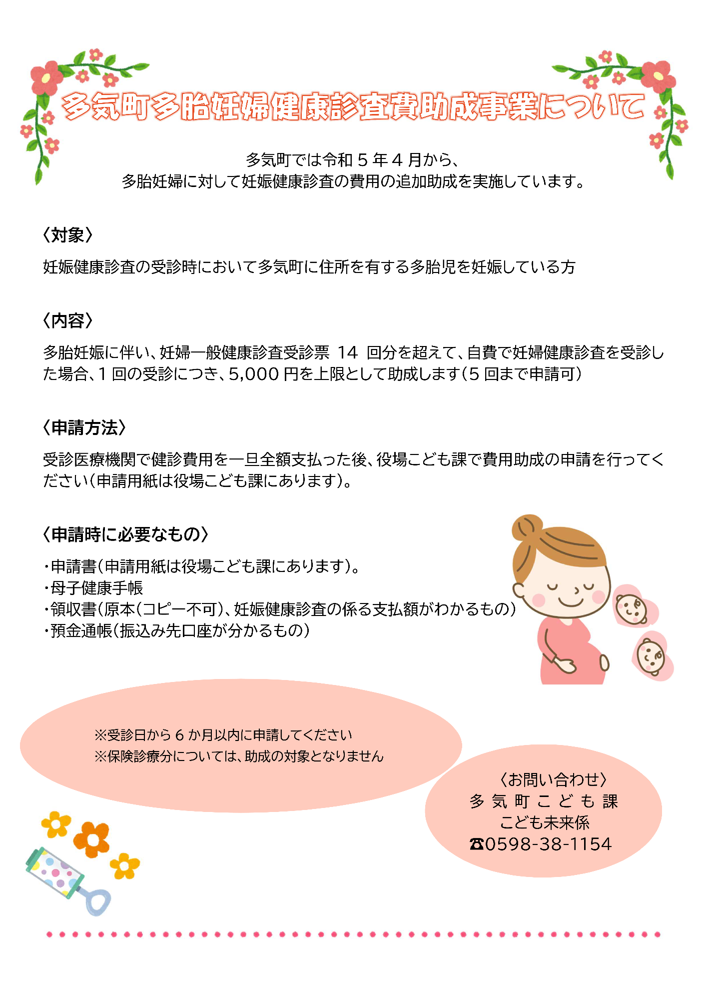 多胎妊娠健康診査費助成事業